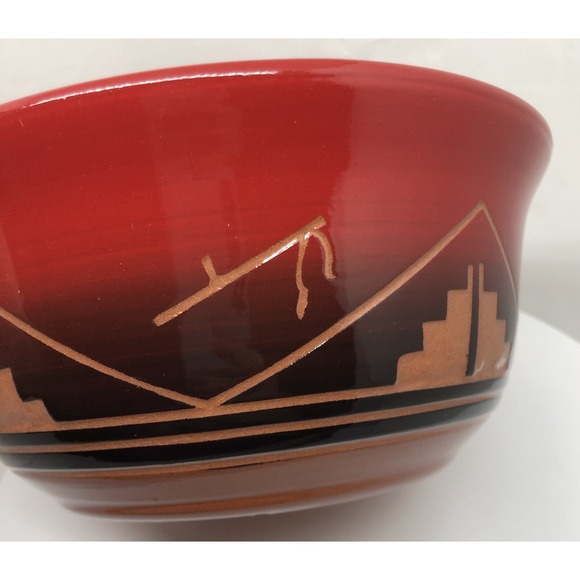Other - Original Art Pottery Native American Traditional Symbols Bowl Artisan Signed Red